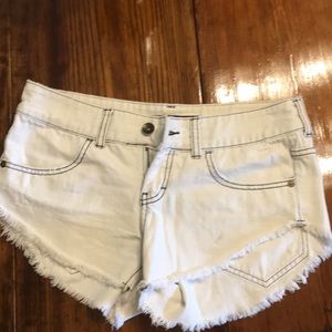 Billabong white wash denim shorts